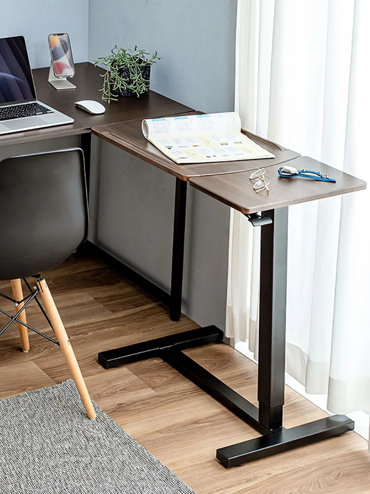 Folding lifting mobile computer desk+small table board multifunctional sofa bedside ergonomic desk