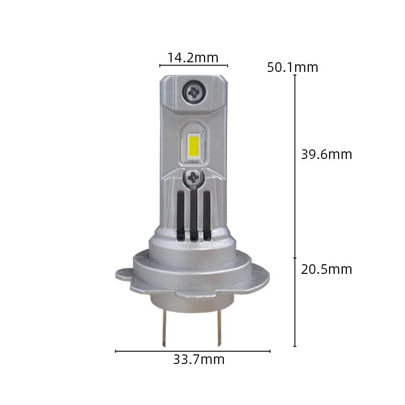 DAWNKNIGHT H7 미니 LED 헤드라이트 전구, 플러그 앤 플레이 터보 LED 램프, 프로젝터 및 반사경에 적합, 12V, 2 개