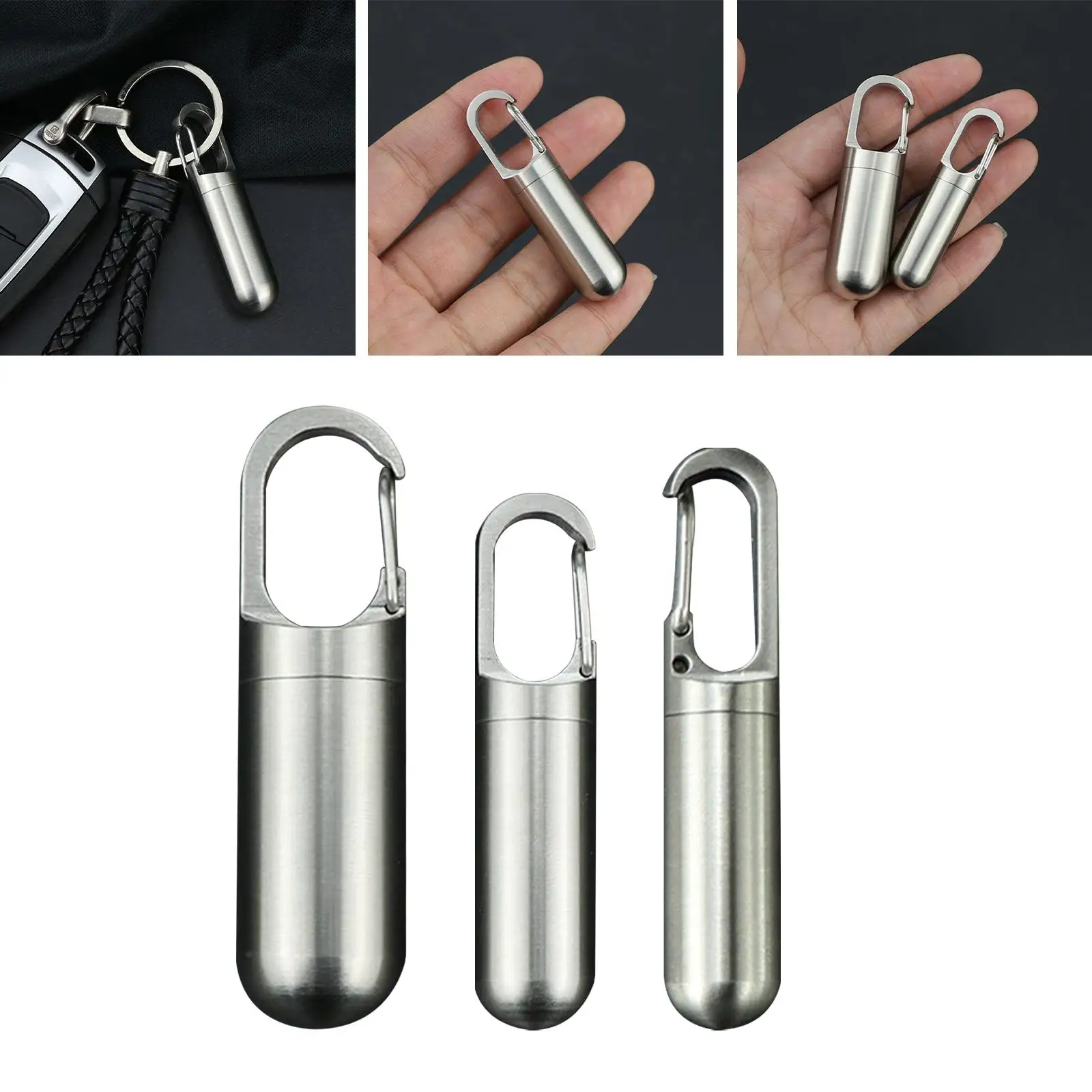 Small Pill Box Portable Mini Pill Dispenser Storage Box Keychain for Outdoor