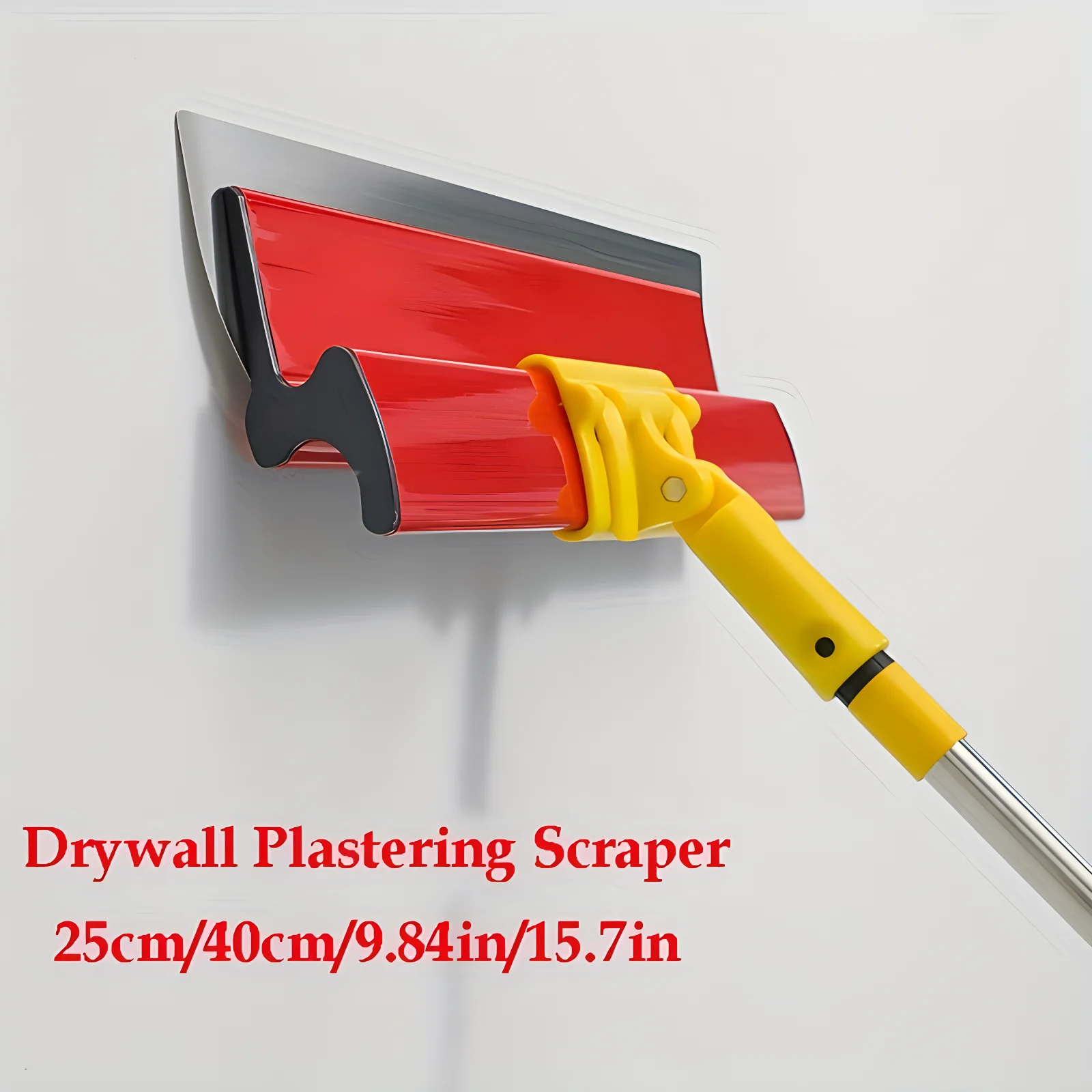 Large Putty Knife Scraper Tool with Adjustable Extension and Angle Bracket, Skimming Blade for Concrete Finish, Wallboard, Gypsu