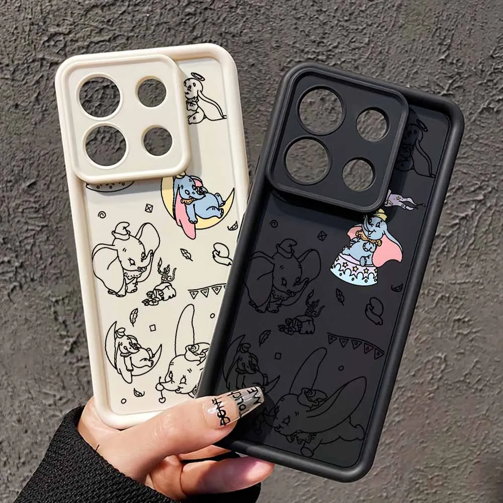 Dumbo Cute animated For Samsung Galaxy S26 S25 S24 S23 S22 S21 S20 FE Ultra Plus Eyes Ladder Lanyard Funda Silicone Phone Case