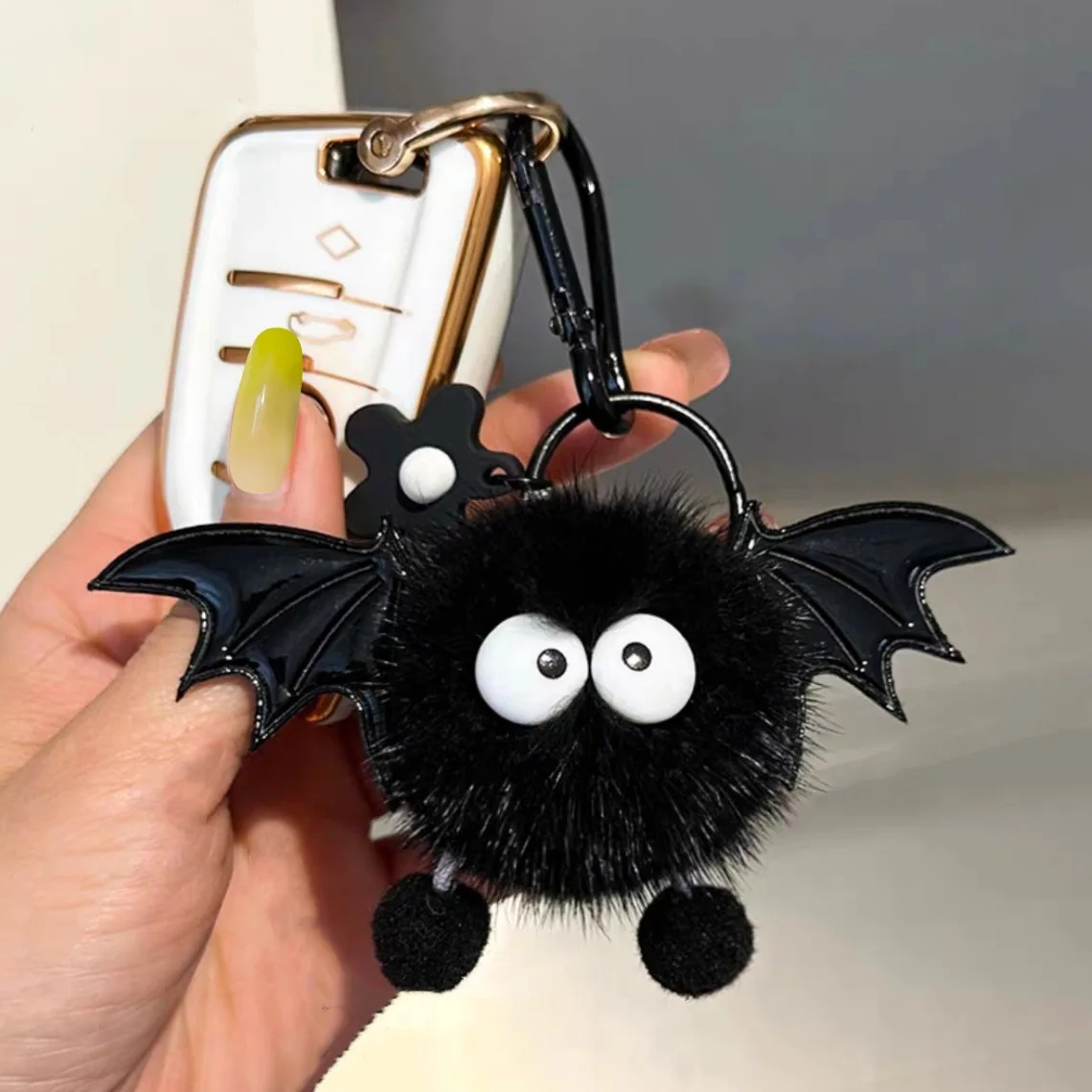 Cute Plush Keychains Cute Halloween Imitation Mink Hair Little Devil Bag Pendant Ins Plush Ball Monster Keychain Pendant