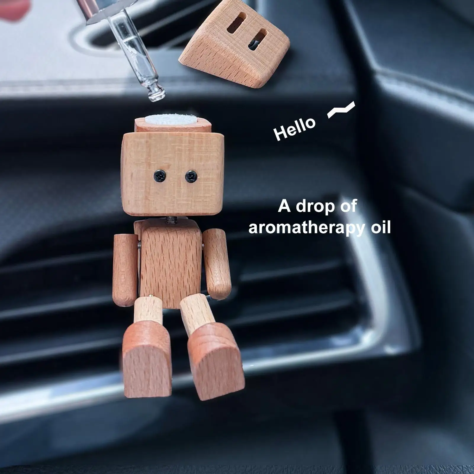Wobbly Woody Solid Wooden Car Air Freshener Movable Figurine Car Interior Decoration Desktop Ornament Ideal Gift For Friends