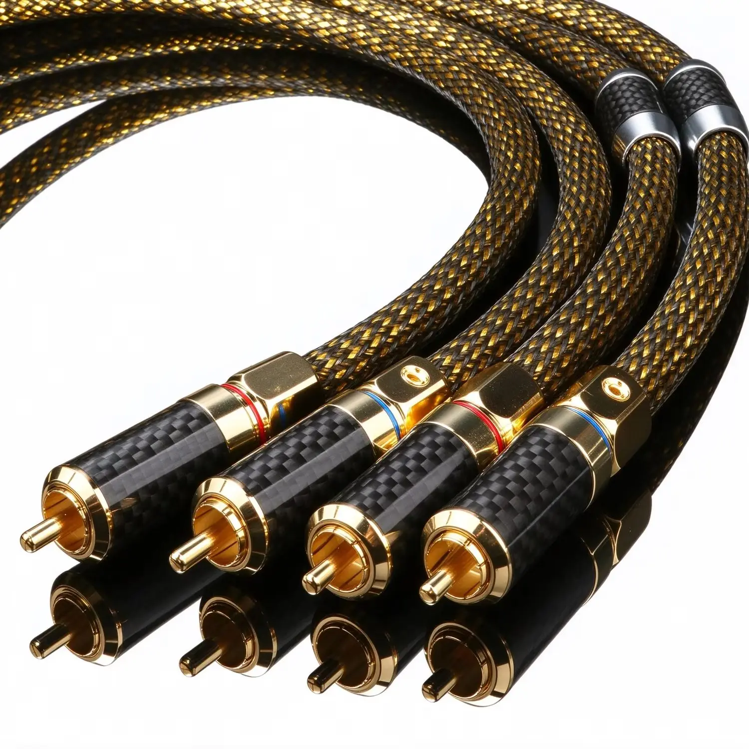 Pair RCA Audio Cable 8N OCC Silver Plated PTFE Signal Cable Gold Plated Reference Audio Line With RCA XLR Plug For Amplifier