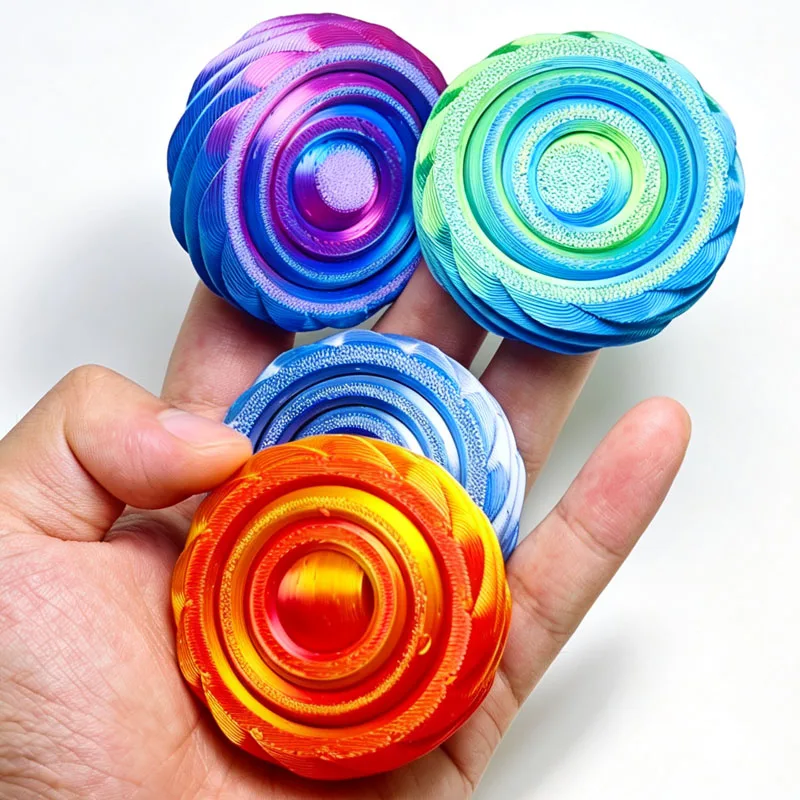NEW 3D Process Printing Rotating Gyroscope Hand Spinner Quiet Fidget Toys For Relieve Stress Anxiety ADHD Novelty Gifts