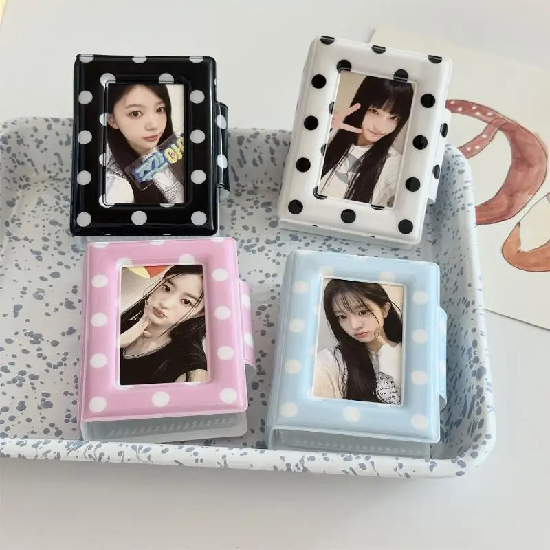 Cute Polka Dot 3 Inch Photo Album Waterproof PVC Cover Large Capacity For Kpop Photocards Photos
