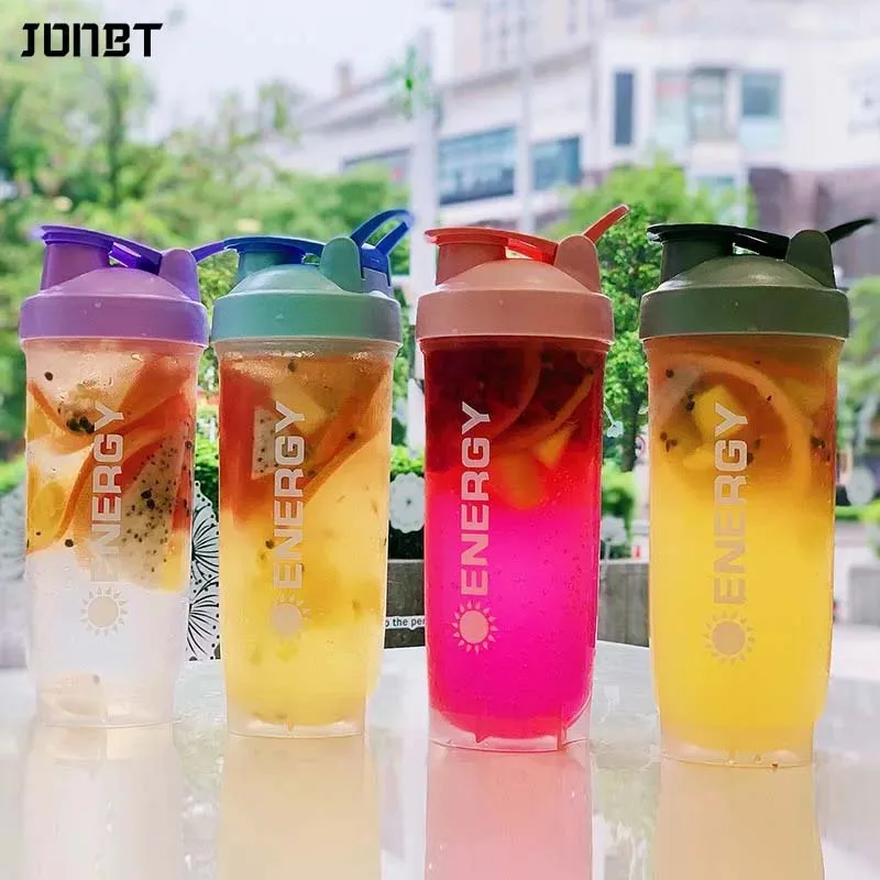 

500/700ML Protein Shaker Bottle With Stirring Ball Outdoor Sports Drink Water Bottle Portable Coffee Mugs Leak Proof Juice Cup