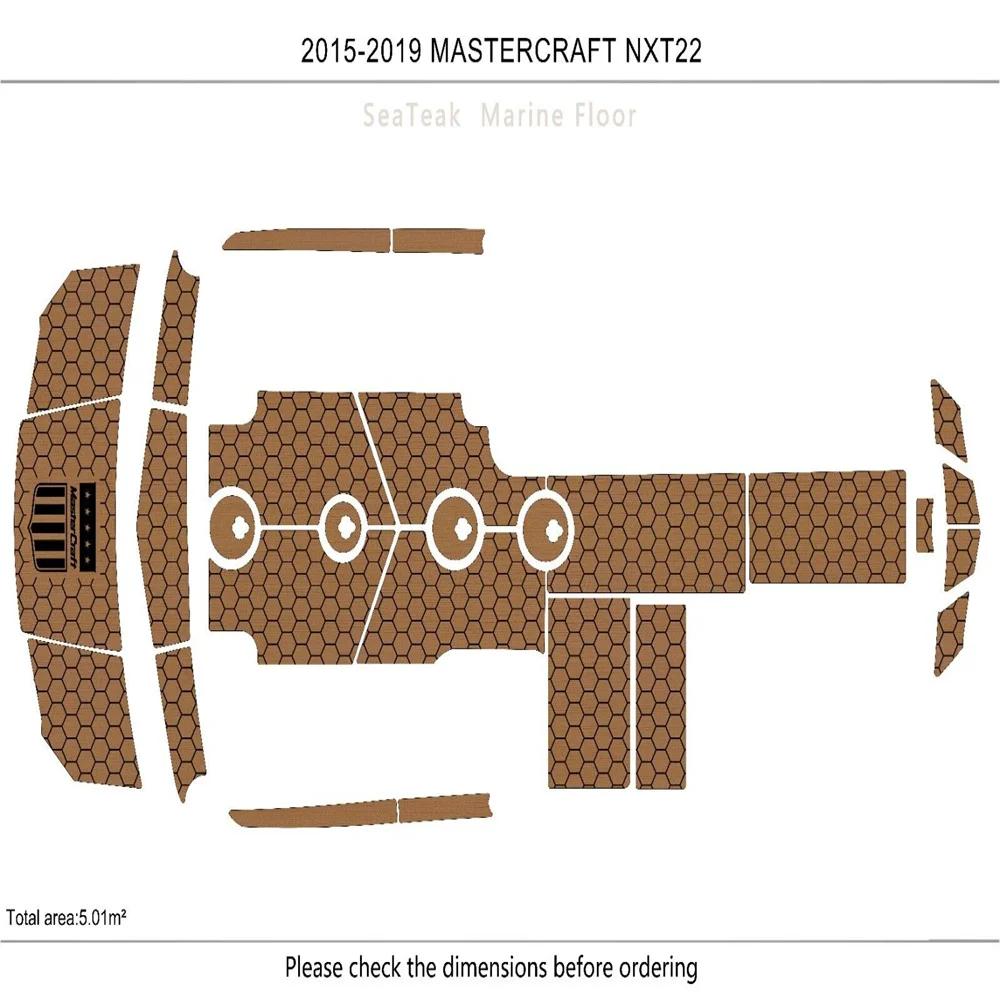 

2015-2019 Mastercraft NXT 22 Cockpit swimming platform 1/4" 6mm EVA faux teak SeaDek MarineMat Gatorstep Style Self Adhesive