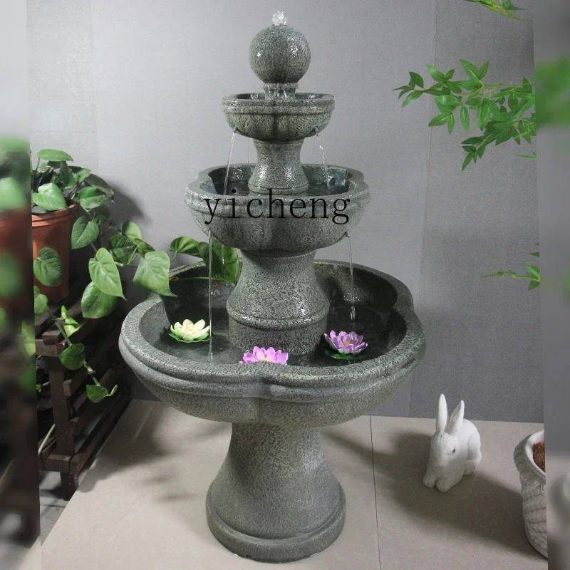 r5.20  flowing water fountain ornament yard fish pond circulating pool landscaping outdoor garden courtyard landscape decoration