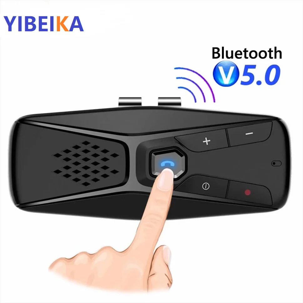 

YIBEIKA Bluetooth Car Handsfree Speakerphone Car Kit Wireless with Microphone Bluetooth 5.0 Automatic Shut Down and Auto Connect