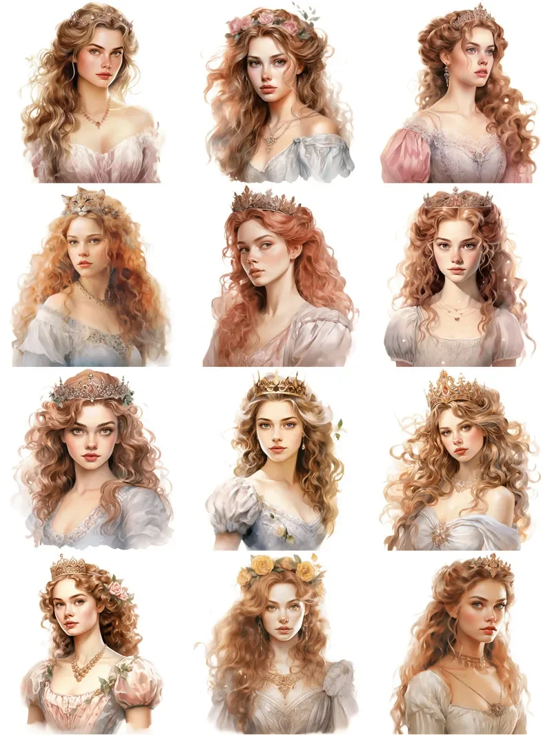 12Pcs/Pack Goldilocks Girls Sticker DIY Craft Scrapbooking Album Junk Journal Decorative Stickers