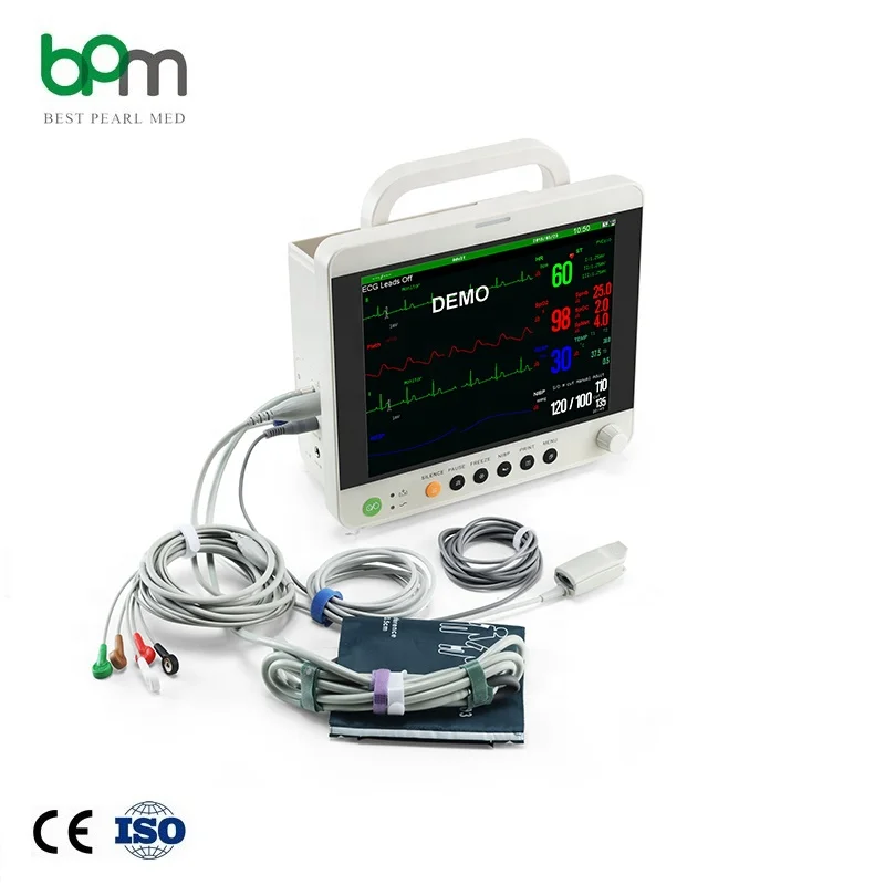 BPM-M1208 TFT EtCo2 Vital Signs Vet Monitor Vital Signs Monitor Veterinary Multiparameter Monitor