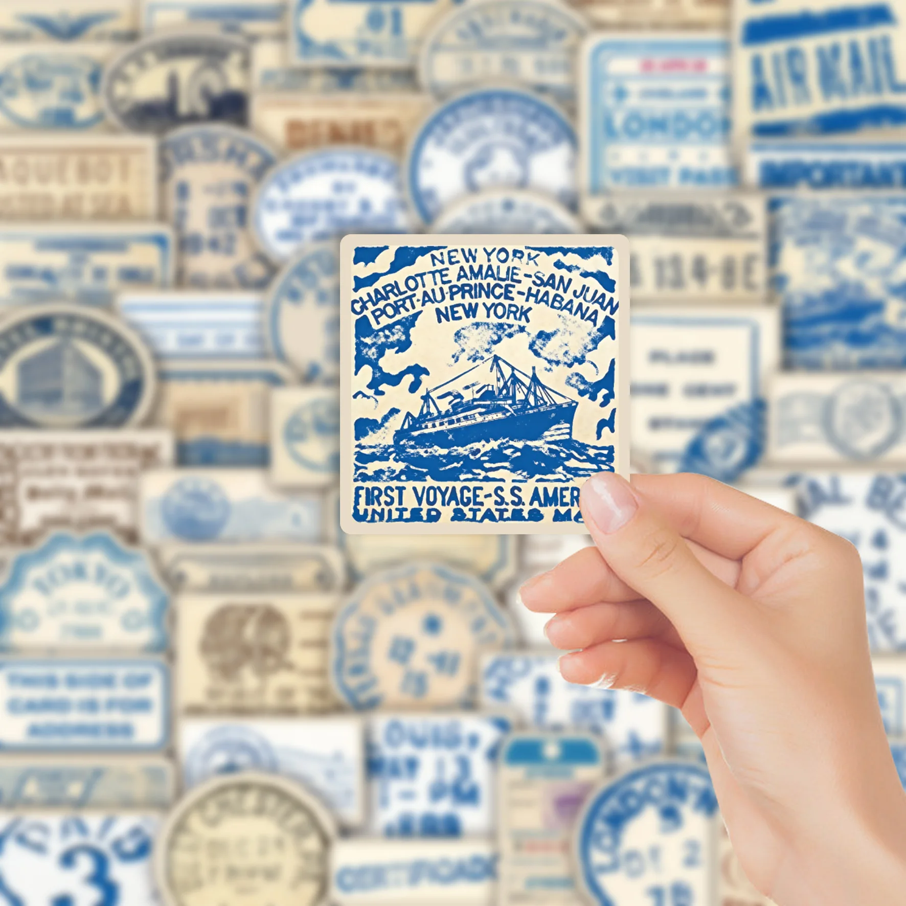 50PCS Cartoon Journey Ticket Stub Graffiti Stickers Exquisite Fashion DIY Toys for Bottle Scrapbook Travel Bag Aesthetic Decals