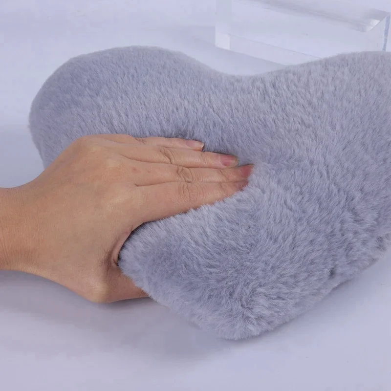 Faux Rabbit Fur Heart Pillow Decorative Pillows Plush Love Heart Shaped Fluffy Throw Pillow Cushion Valentine's Day Gift image 4