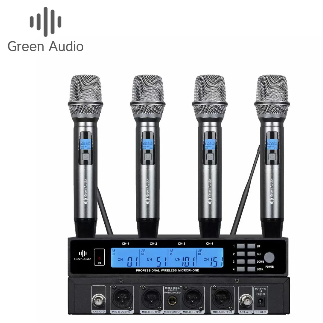 

GAW-MA700 4-Channel Conference Wireless Microphone U-segment Handheld Collar Clip Wearing Stage Performance Karaoke Home Outdoor