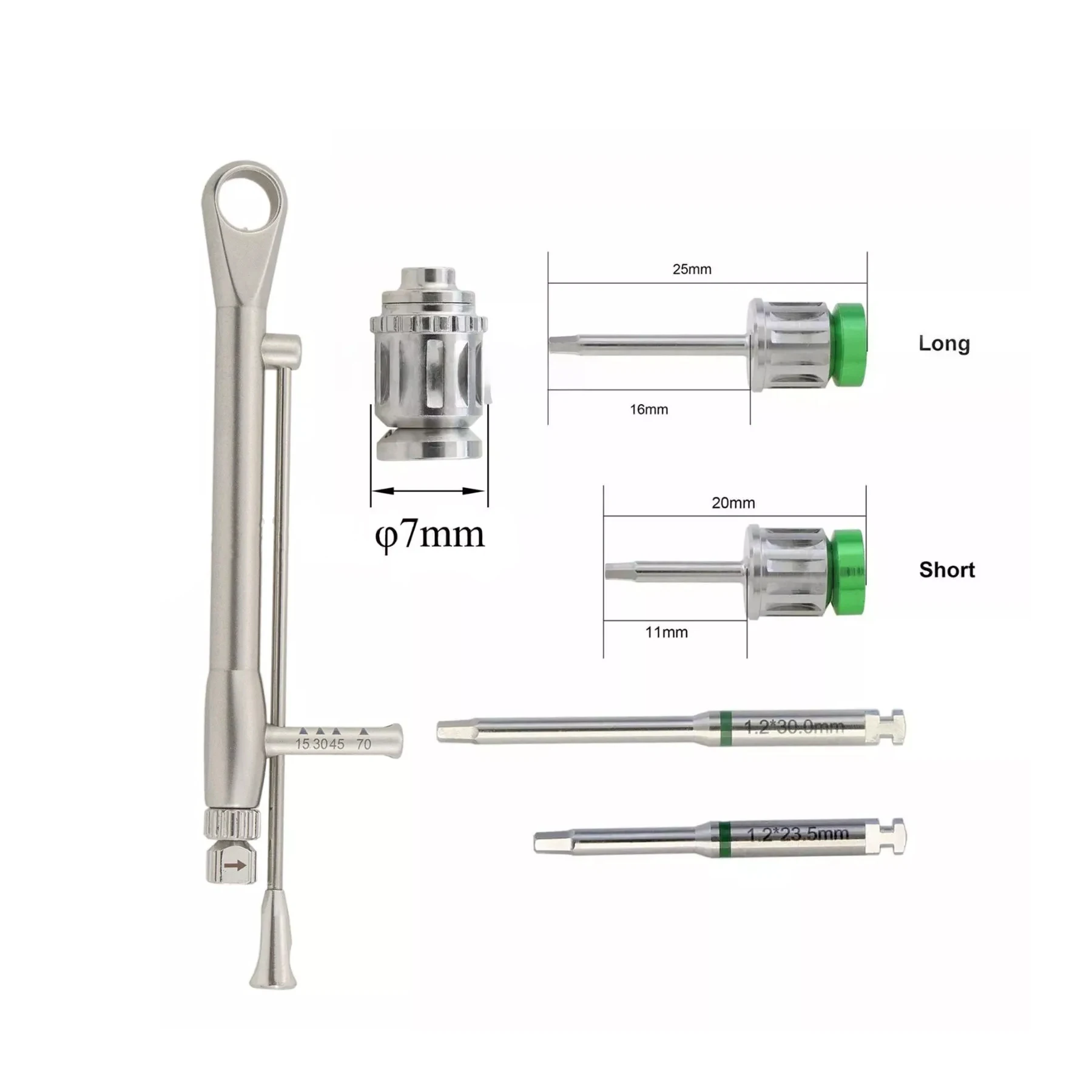 

Dental Implant Driver 3I Fits Hex 1.2 Hand Latch Long Short Torque Wrench