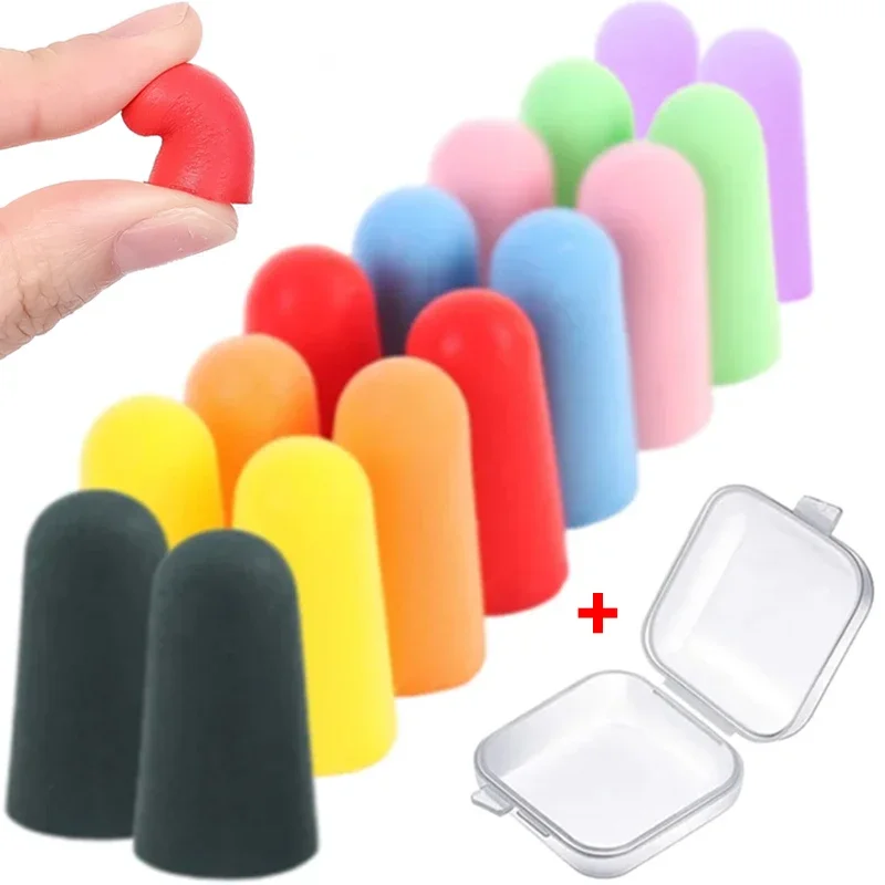 Anti-noise Sponge Earplugs for Sleeping Travel Noise Reduction with Storage Box Ultra Soft Noise Cancelling Reusable Ear Tips