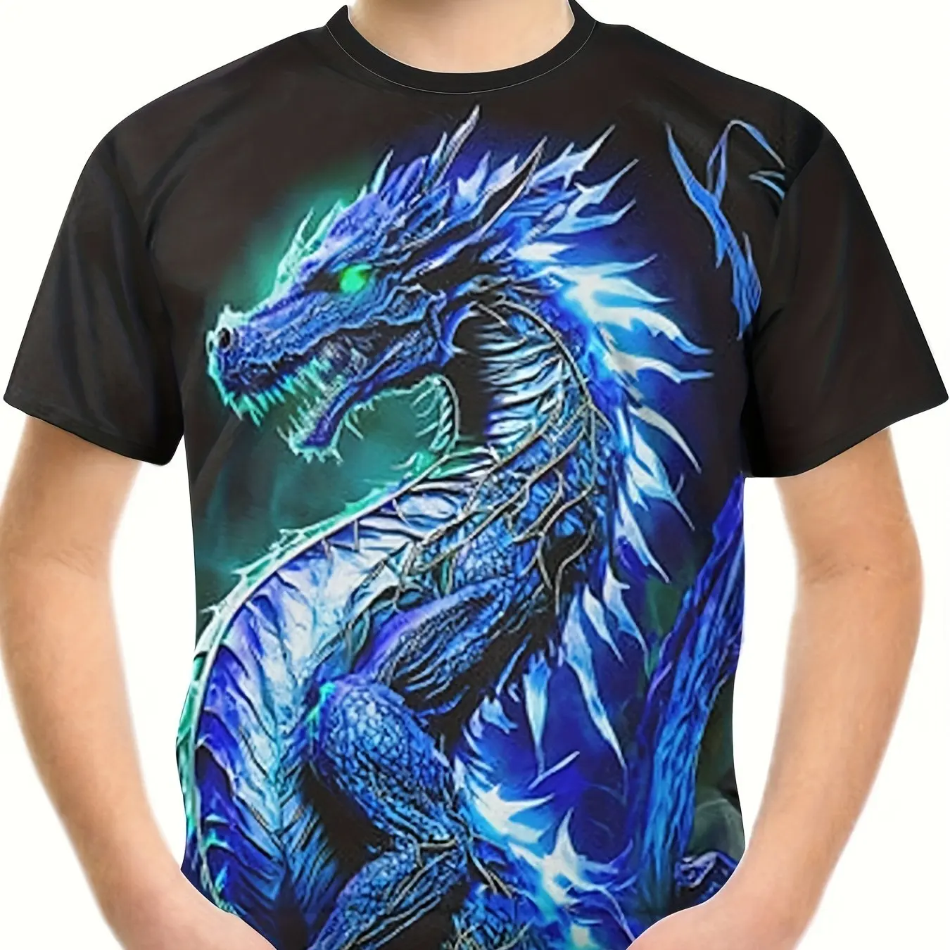 2024 Cool Dragon 3D Printed Boys Creative TShirt Summer Casual Comfortable Short Sleeve T-Shirt Men's Street Fashion Clothing