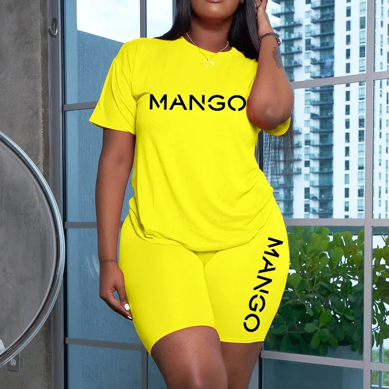 2026 Short Sets for Women 2 Pieces Women's Tracksuit Casual Sports Summer Outfit Legging Jogging T-Shirts Suit Daily Matching