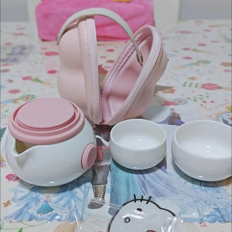 

Чайный сервиз Hellokitty, маленький носовой платок, чайник, мультяшный дорожный портативный чайный сервиз, милый чайный сервиз, подарок, компактный и практичный, приятный
