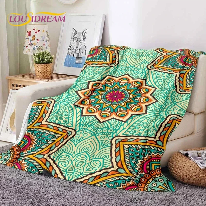 

3D Mandala Yoga Flower Bohemia Meditation Nature Soft Flannel Blanket for Bed Bedroom Sofa Picnic,Throw Blanket Outdoors Leisure