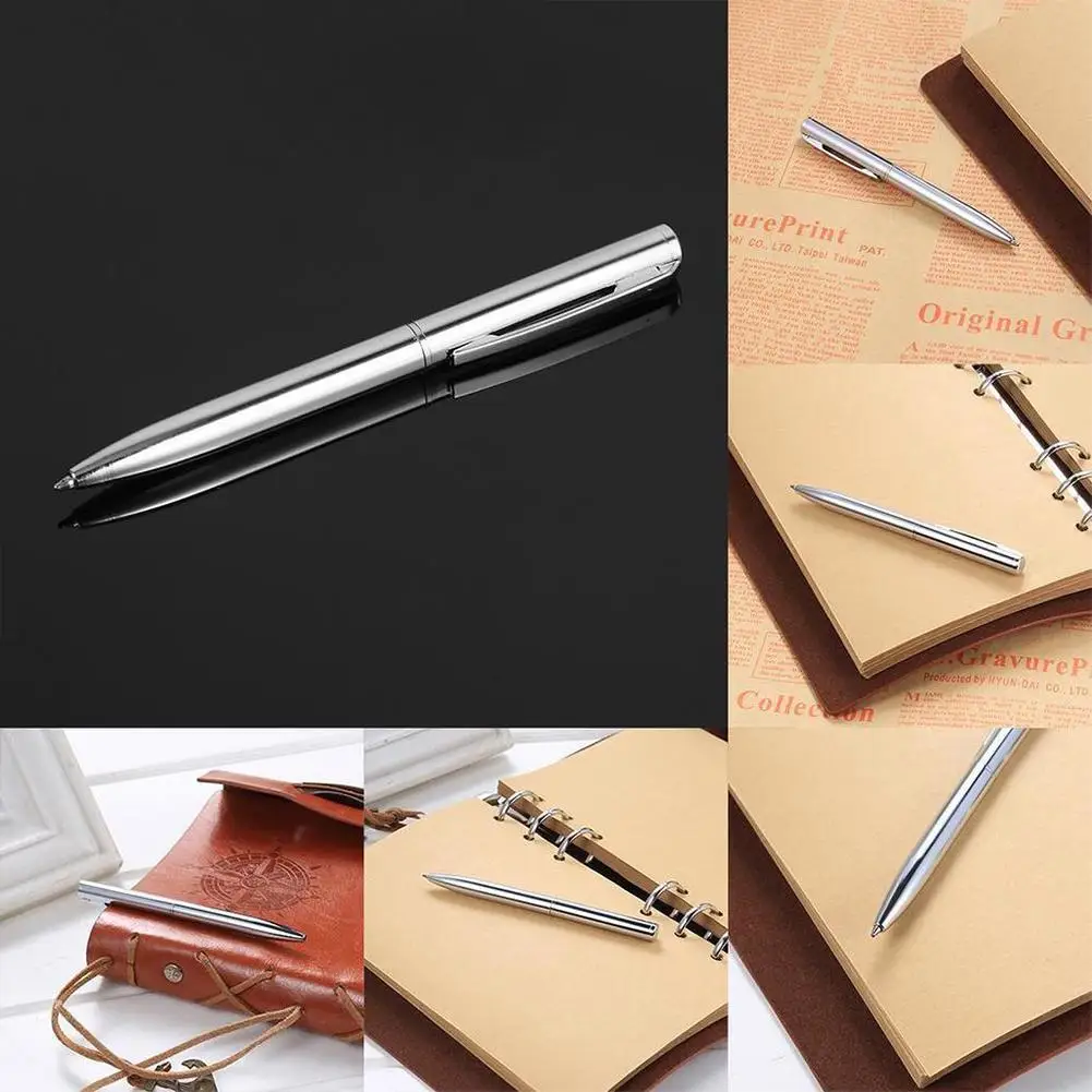 Roller ball pen Ball-point Pen Stainless Steel Rod Rotating Metal Ball-point Pen Stationery Ballpoint Pen Student School