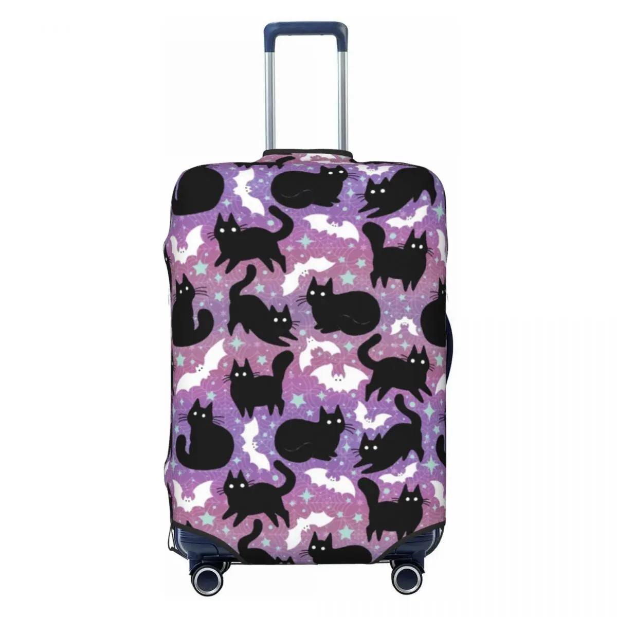 Funny Black Cat Suitcase Cover Pastel Halloween Cruise Trip Protector Holiday Useful Luggage Accesories