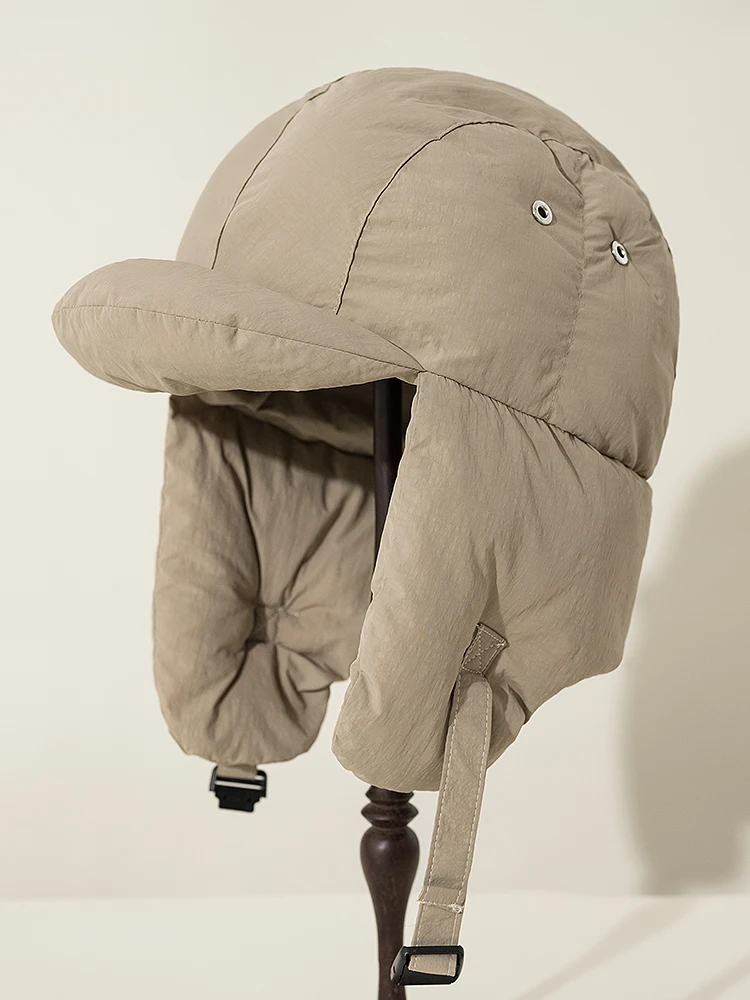Super Thick Down Cotton Bomber Hat Men Warm Ear Protection Winter Cycling Anti-wind and Cold Helmet Liner Bomber Cap Women