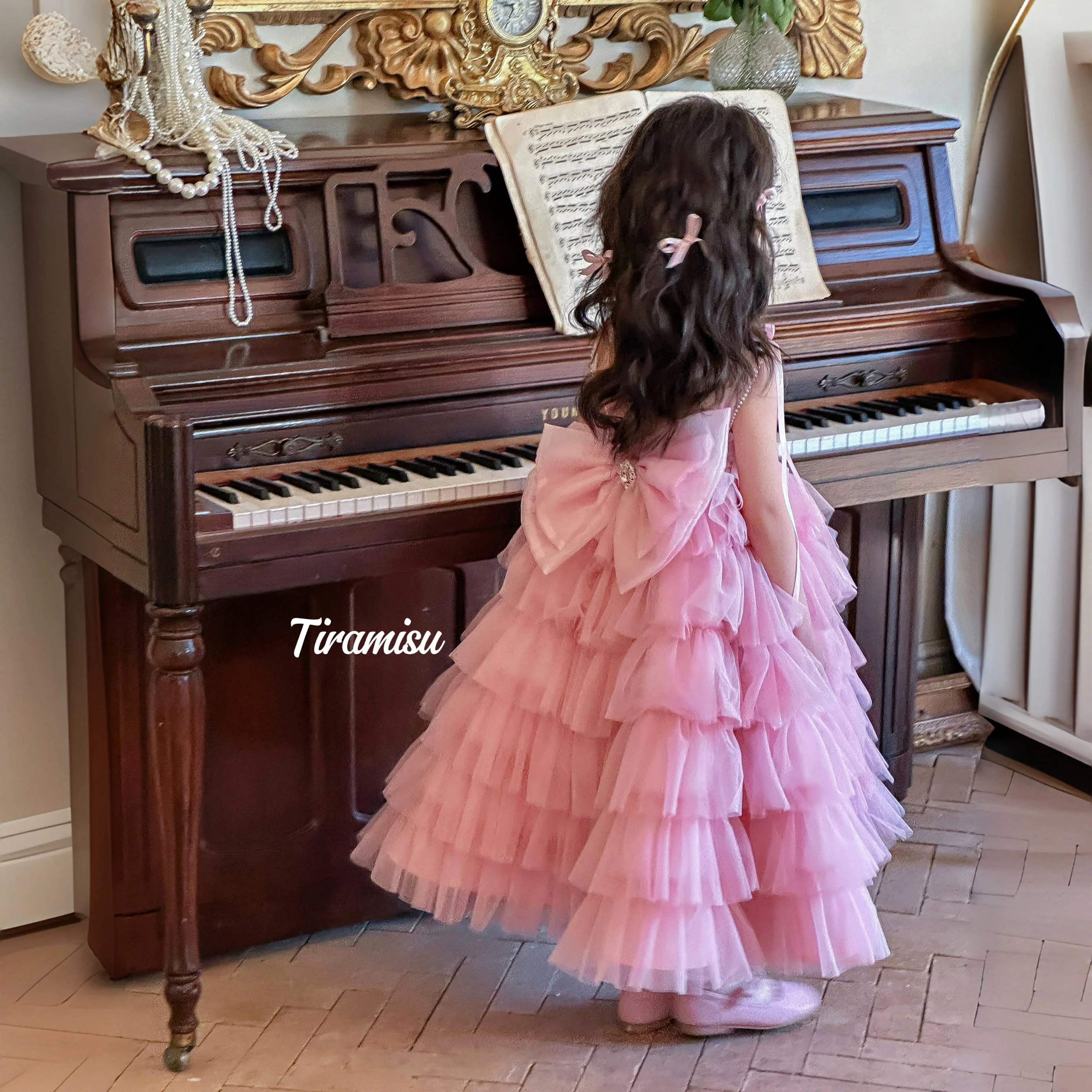 Summer Girls Dress, Gorgeous Premium Princess Gown, Elegant Outfit for Birthday Party and Kids Stage Performance