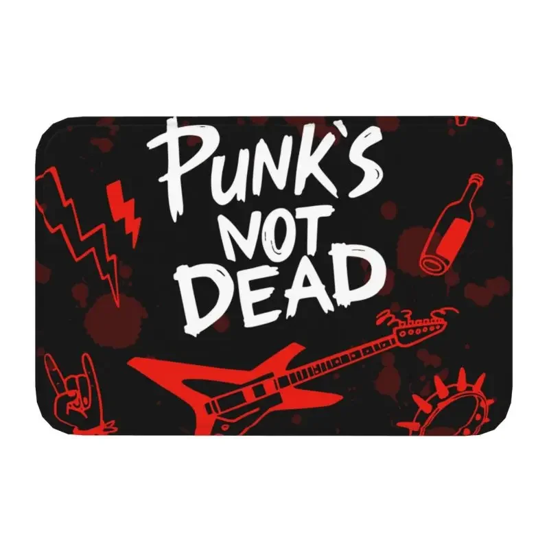 Heavy Metal Punk Rock Music Front Door Floor Entrance Mat Outdoor Punks Not Dead Kitchen Bath Doormat Balcony Carpet Rug
