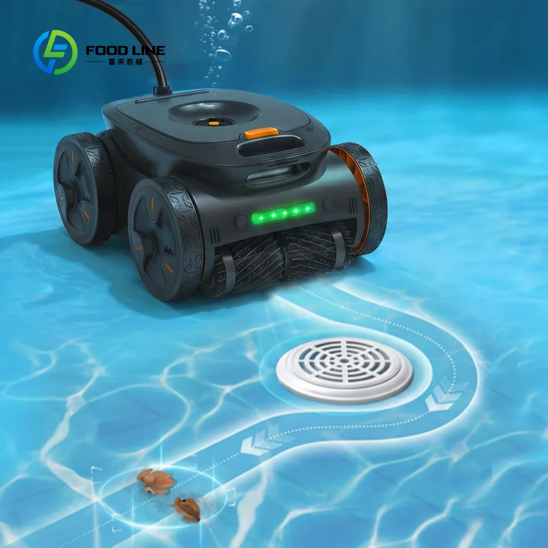 Customized Automatic Swimming Pool Cleaner Robot Cordless Wall Climbing Smart Navigation Robotic High Suction Pool Skimmer Robot