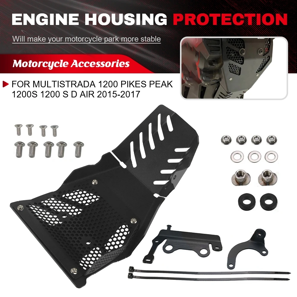 

For Ducati Multistrada 1200 Pikes Peak 1200S 1200 S D AIR 2015-2017 Motorcycle Aluminium Accessories Engine Housing Protection