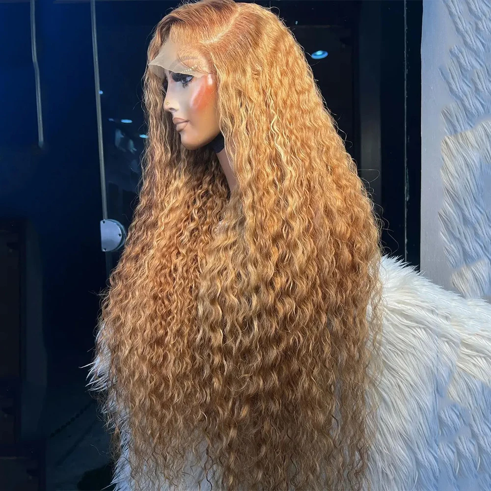 

Soft Long Glueless Blonde Kinky Curly 180Density 26Inch Lace Front Wig For Black Women With Baby Hair Preplucked Daily