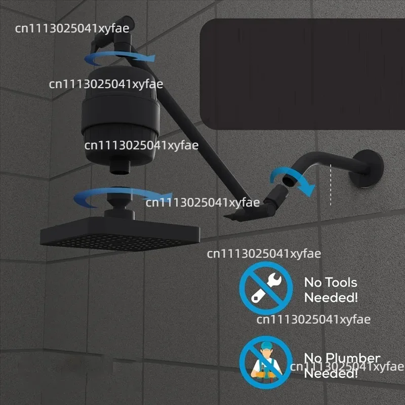 High Pressure Filter Shower Head Adjustable Extension Shower Arm AA98