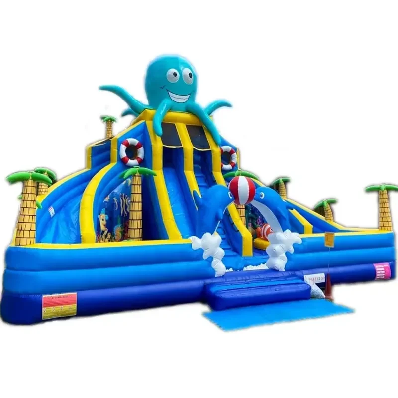 Large Octopuses Inflatable Bounce House Inflatable Air Slides for Children Resbaladillas De Agua