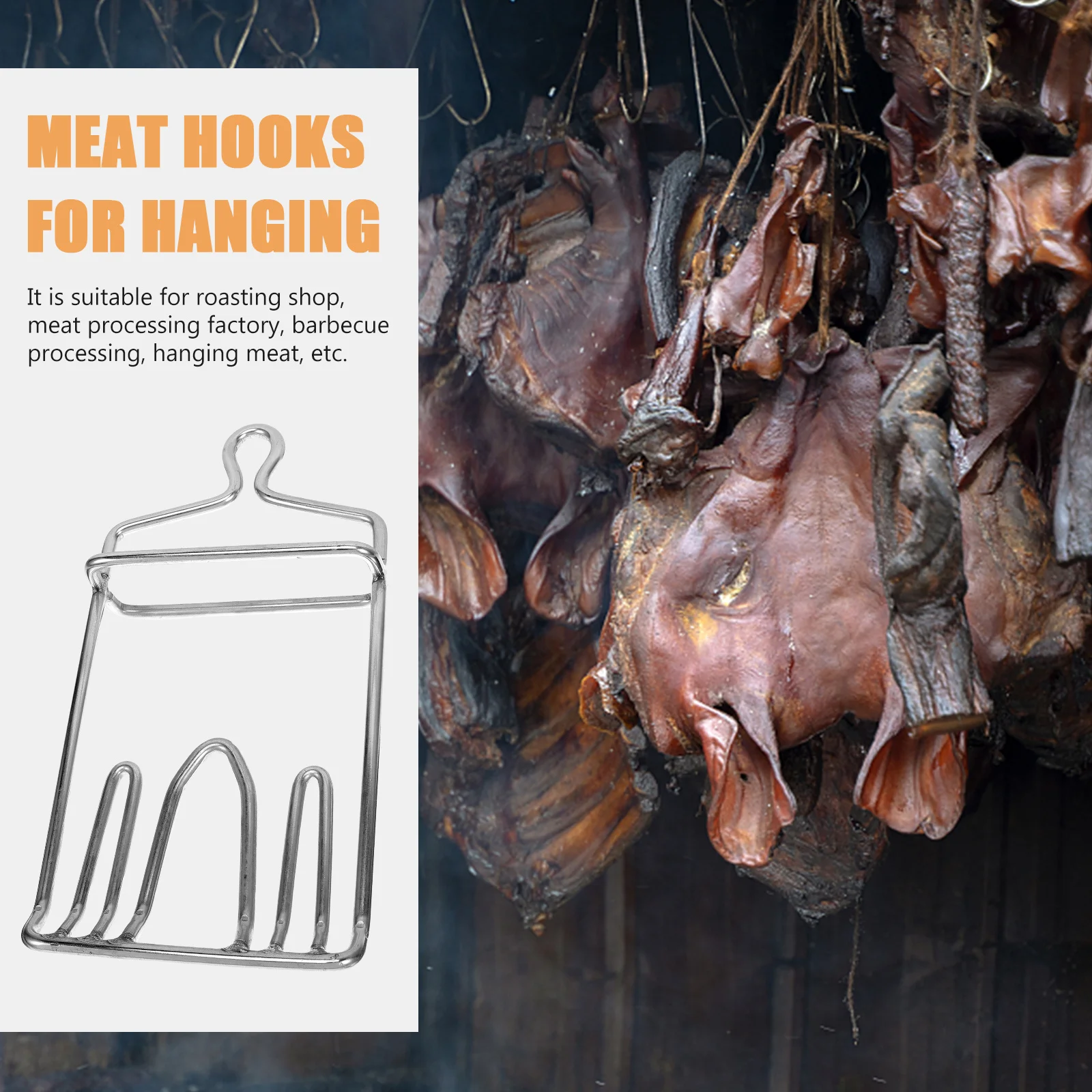 

Multifunctional Stainless Steel Meat Hook for Hanging Large Fish Sausage Beef Poultry Drying Kitchen Gadgets Butcher Chef