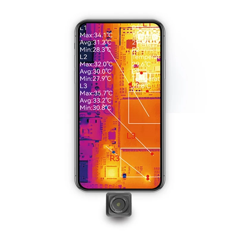 Imagem -03 - Infiray Imager Térmico T2l T2s Além Disso Pcb Circuito Fault Testing Ferramenta Termômetro Móvel Câmera Térmica para Android Tipo-c