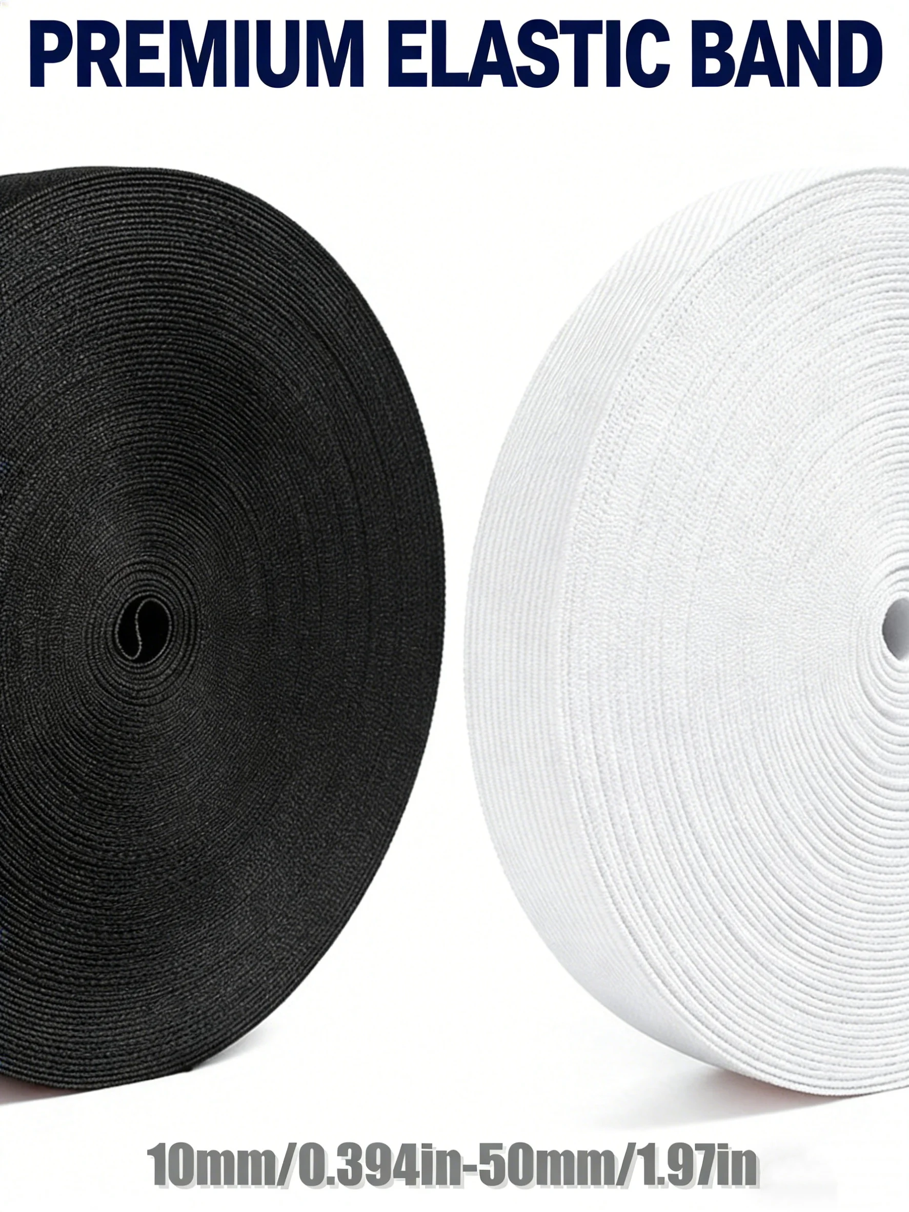 4-8Meter 10mm/12mm/15mm/20mm/25mm/30mm/38mm/50mm Wit Zwart Nylon Hoge Elastiekjes Kledingstuk Broek Naaien Accessoires - afbeelding 2