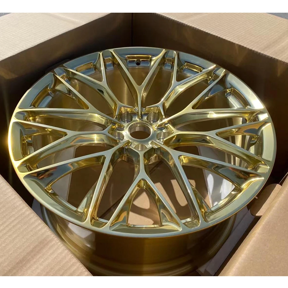 forged wheels 19 inch 5x120 custom rims wheels polished gold fit for Car refitted wheel hub