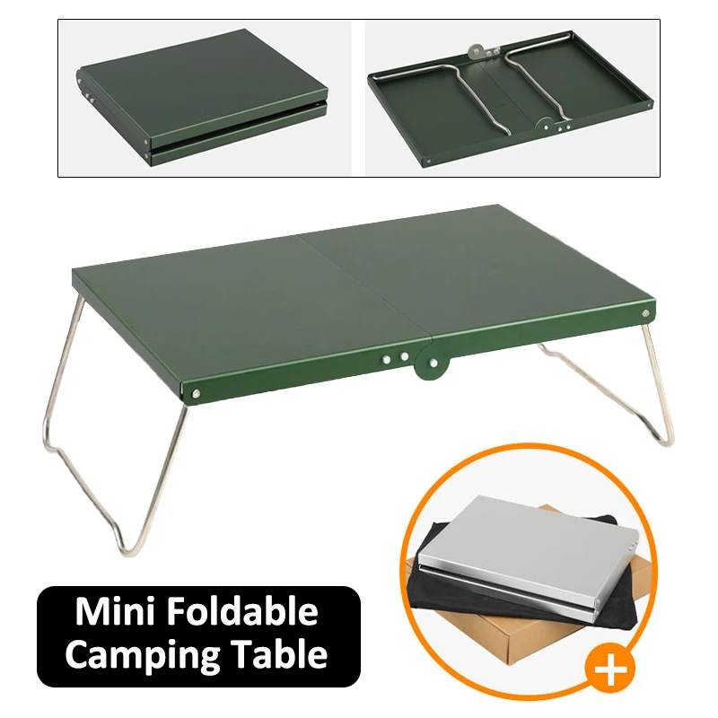 Mini Camping Table Ultralight Portable Aluminum Alloy Outdoor Table Lightweight Camping Folding Table for Travel Picnic BBQ