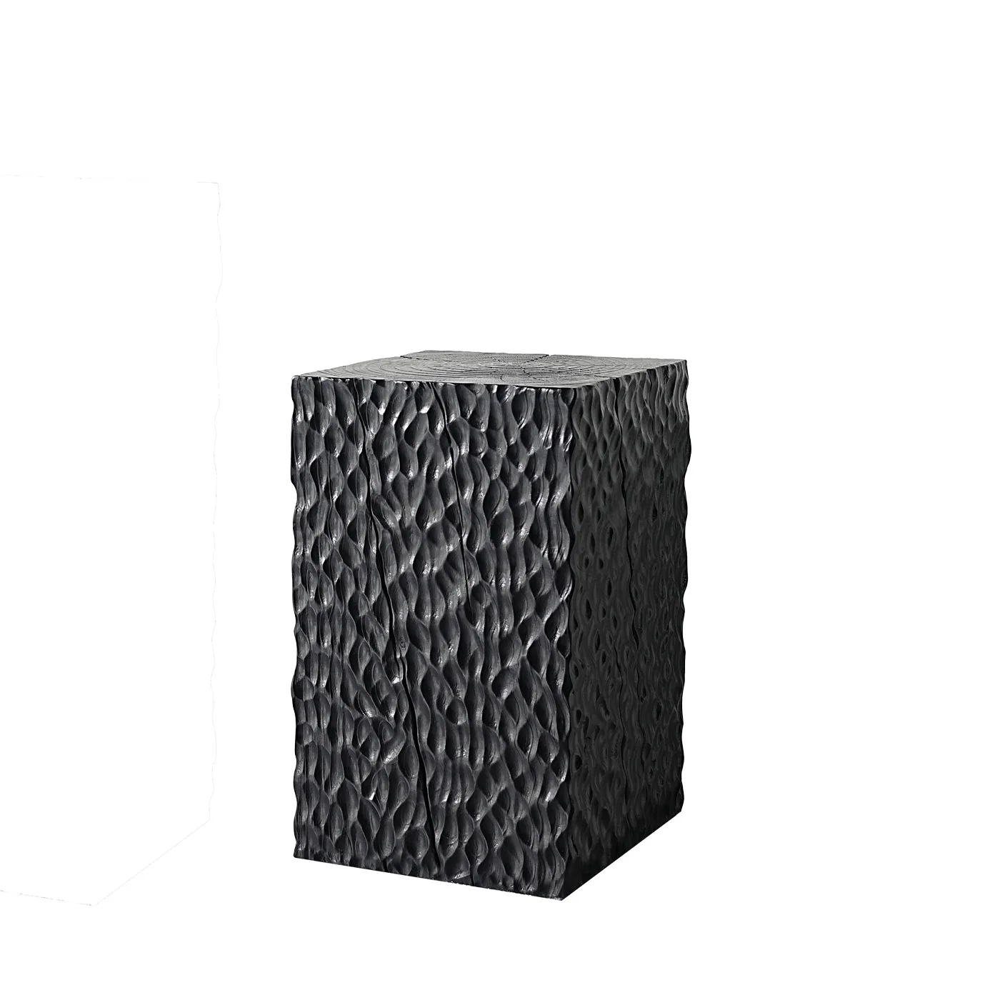 Wabi Sand Wind Black Solid Wood Edge Living Room Home Sofa Square Pier Ornament Water Wave Advanced Design Flower Stand Ornament