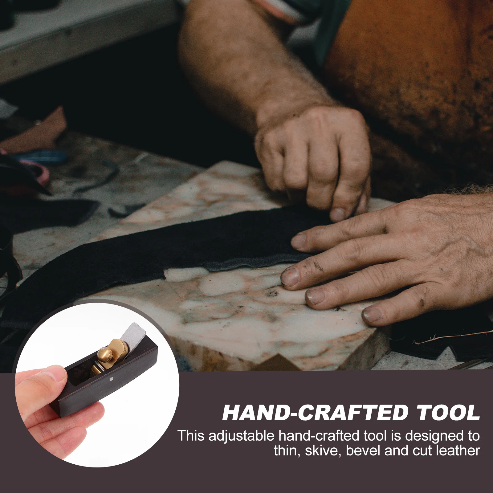 

Wood Hand Planer Ebony Peeler Thinner Manual Splitter for Working Adjustable Craft Tool with Steel Blades