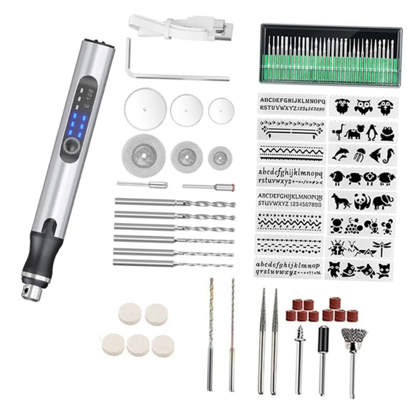 

Professional Engraving Pen With 3Speed USB Powered Design Interchangeable Attachments For Detailed Crafting Projects