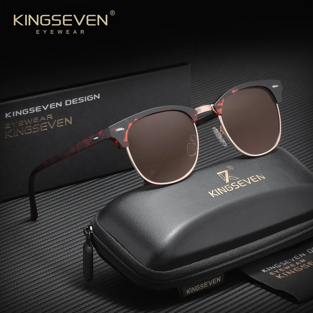 KINGSEVEN Luxe Causale Groot Frame Zonnebril Vrouwen Zonnebrandcrème Mode Gepolariseerde UV400 Bril Outdoor Rijden Legering Brillen