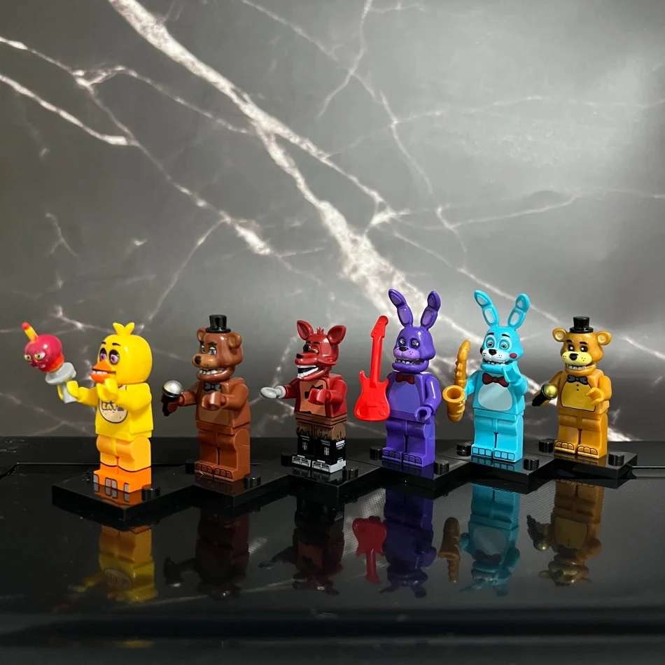 6 Stück FNAF Actionfiguren Spielzeug aus Five Nights, Ornamente, zusammengebautes Spielzeug, DIY-Modell, Spielzubehör, Kindergeburtstagsgeschenke – Detail 5