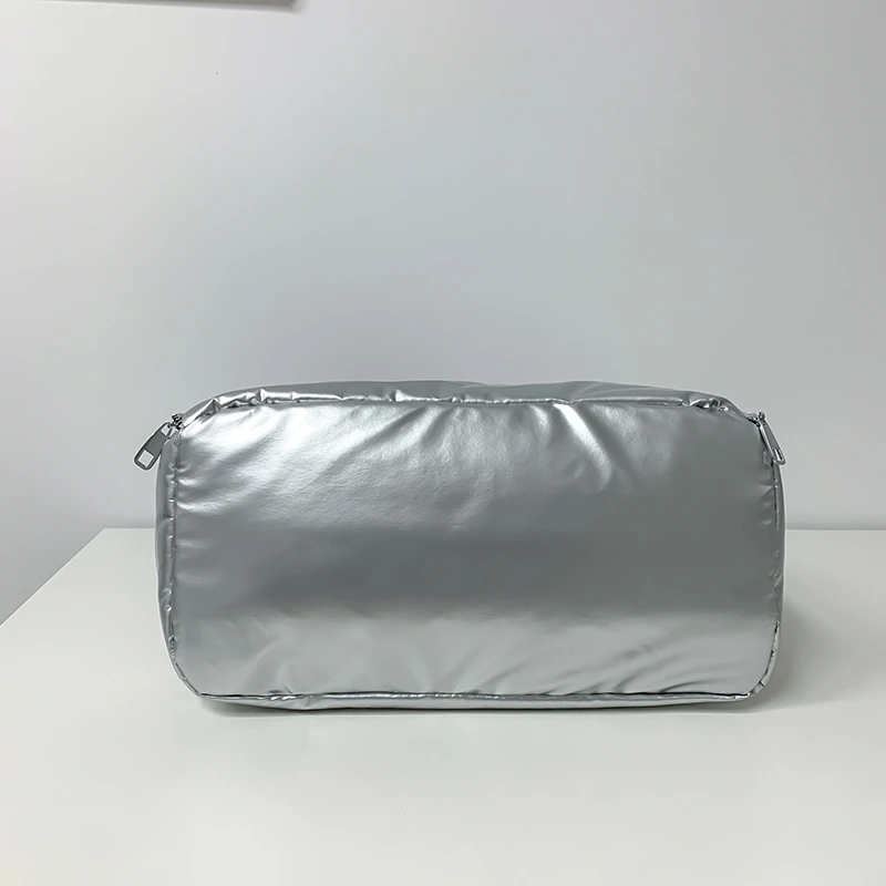 Übergroße lässige Reisetasche für Frauen wasserdichte Nylon gepolsterte Einkaufstasche geste ppte Baumwolle Raum Handtasche Messenger Mode Paar Tasche – Detail 12