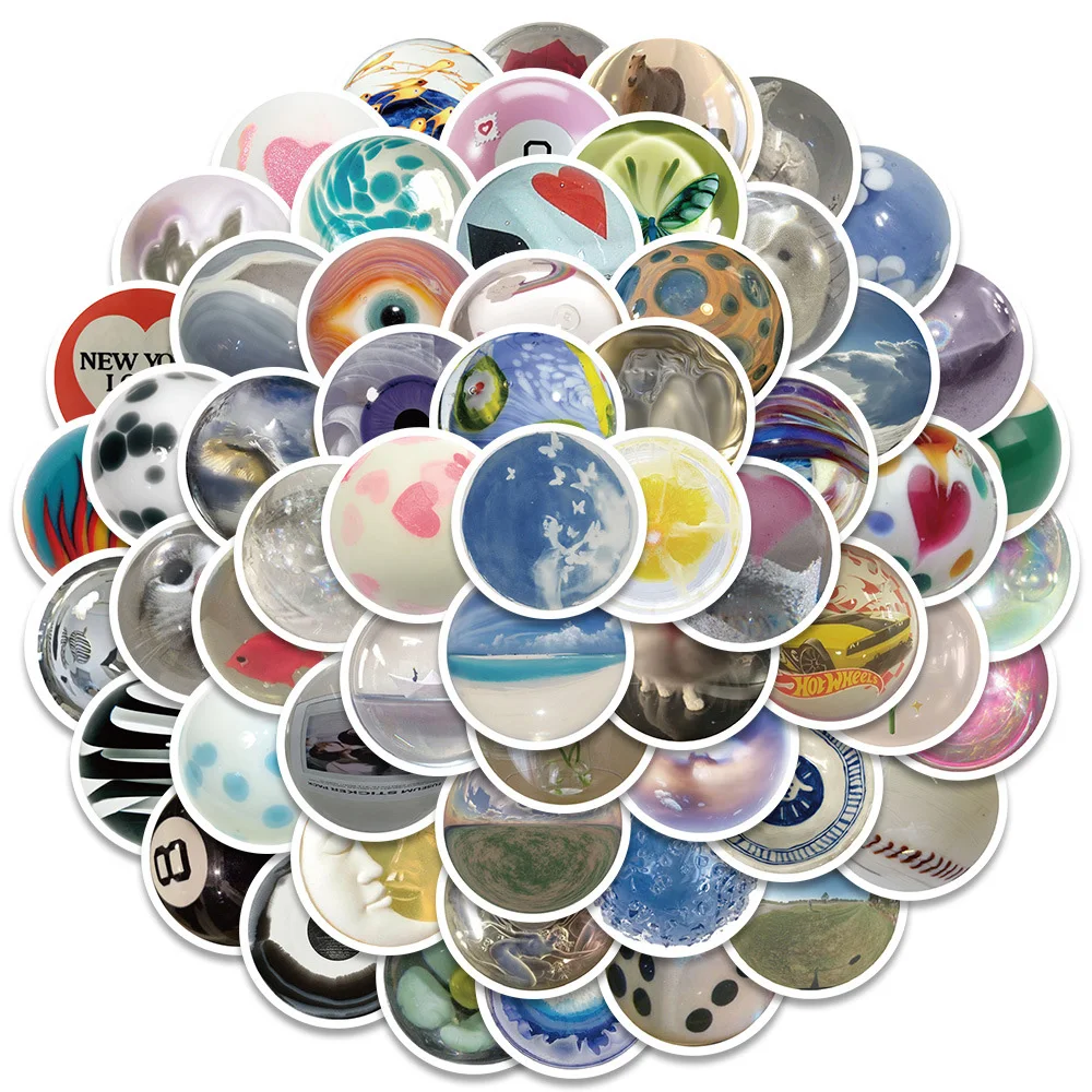 

10/30/60pcs Ins Style Cartoon Glass Beads Stickers Aesthetic Graffiti Decals Scrapbooking Phone Laptop Creative Graffiti Sticker