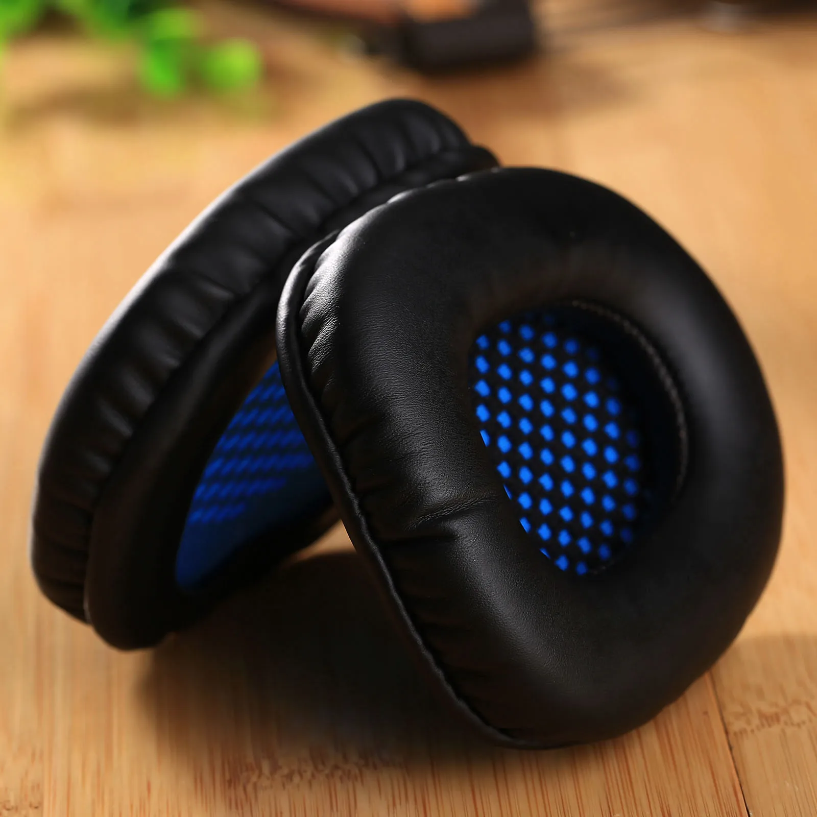 1 paio di coperture per cuffie in spugna nera blu, cuscinetti di ricambio per cuffie, accessori per cuffie, per cuffie Sades SA-903 SA-810 SA-708