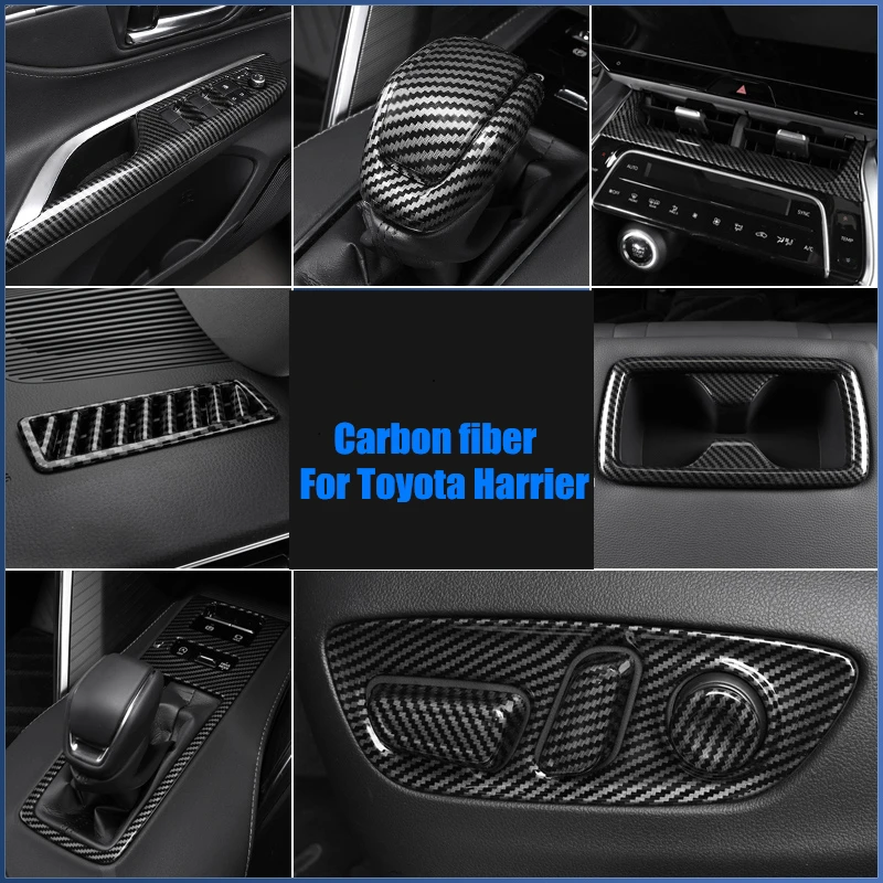 Accessories  For Toyota Harrier Venza XU80 2020 2021 Carbon fiber Whole Interior Accessoires ABS Decoration Cover Trim