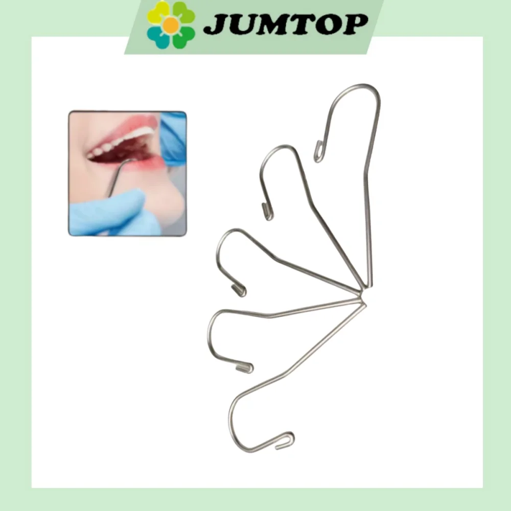 

5PCS Stainless Steel Dental Lip Hook - Root Canal Measuring Tool for Apex Locator (Mouth Retractor Accessories)